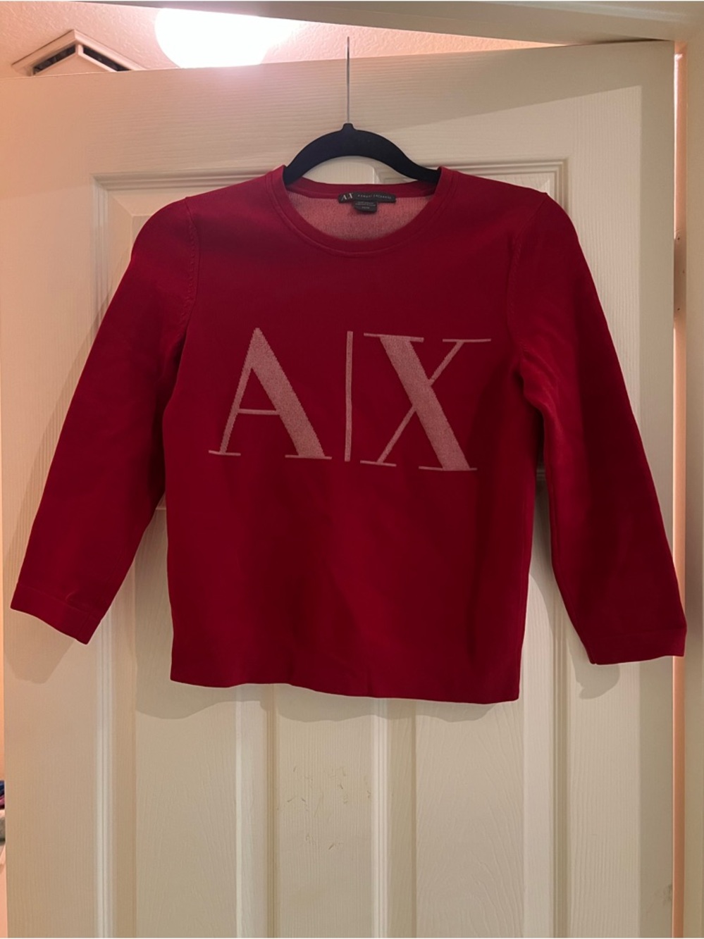 Armani Exchange XS Red Logo Sweatshirt